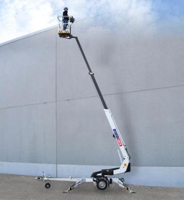 Släpvagnslift teleskop, el/batt. plattf.höjd \u003c10 m