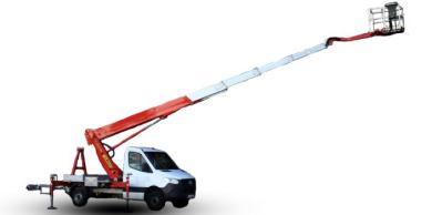 Bilmonterad lift med stödben, plattformshöjd \u003c 25m