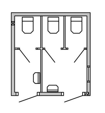 Toalett 2 WC + 1 WC